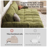 Sofá Cama Eléctrico Retráctil Retro, Multifuncional, de Tela, Modelo 2025, para Habitación de Huéspedes
