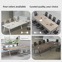 Mesa de Conferencia Moderna de Acero HYZ-217X con Combinación de Sillas para 12 Personas, Escritorio Multiusos para Oficina