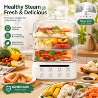 Cuiseur vapeur électrique en acier inoxydable avec cuve intérieure, contrôle par micro-ordinateur, 20 quarts, arrêt automatique de sécurité, durable, polyvalent pour l'extérieur