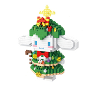 Ensemble de blocs de construction en micro-plastique de Noël mignon, 776 pièces, modèle d'arbre à décorer, mini briques diamant, figurine de dessin animé éducative à monter soi-même