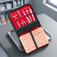 Ensemble d'instruments chirurgicaux avec coussin d'entraînement à la suture pour la pratique des étudiants en médecine, manuel d'utilisation, certifié CE, ISO13485
