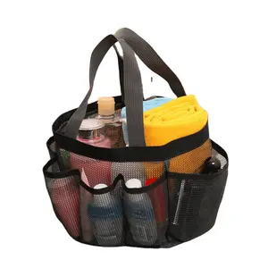 حقيبة يد جديدة متعددة الوظائف لعام 2024 حقيبة نايلون شبكية لأدوات الحمام مقاومة للماء حقيبة لمستحضرات التجميل حقيبة شاطئ نسائية