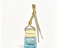 Bouteilles de parfum pour voiture en verre carrées de 10 ml, flacon diffuseur de parfum vide à suspendre pour voiture de 10 ml