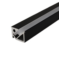 Profilé en alliage d'aluminium à rainures en T, profilé de clôture, tempérage T5, anodisé à 45 degrés, moulure d'angle de plafond légère, éclairage LED