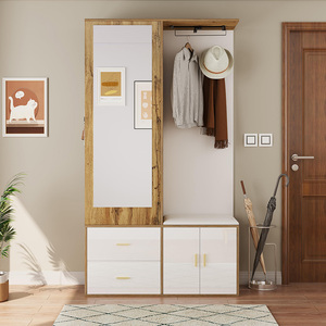<span class=keywords><strong>Mueble</strong></span> de Entrada <span class=keywords><strong>con</strong></span> <span class=keywords><strong>Espejo</strong></span>, <span class=keywords><strong>Perchero</strong></span>, Banco para Zapatos, Cajón <span class=keywords><strong>y</strong></span> Organizador, Diseño de Ondas Blancas Personalizado al por Mayor - Product Image 2