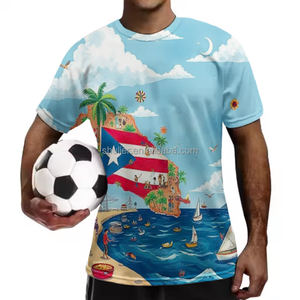 Camisetas personalizadas con estampado 3D <span class=keywords><strong>Coqui</strong></span> al por mayor, camiseta de manga corta con logotipo personalizado de la bandera de Puerto Rico para hombre, funda para silla - Product Image 4