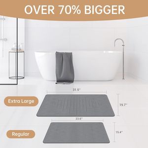 Tapis de bain moderne en terre de diatomée, fabriqué à la machine, séchage rapide, antidérapant, écologique - Product Image 2