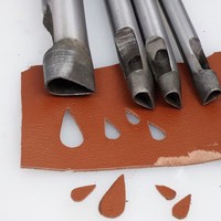 Kit de poinçons à cuir DIY pour trous ovales et espacés, outil de perçage manuel pour ceintures et artisanat