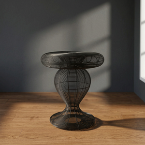 Tabouret de bar en fer traditionnel durable avec revêtement en poudre pour salon - Product Image 4