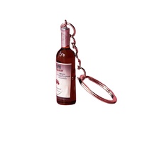 Promotion Porte-clés Bouteille 3D en Alliage de Zinc et Plastique, Logo Personnalisé, Mini Portable, Accessoires de Bar Modernes pour Restaurants, Chine