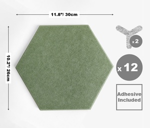 Paneles Acústicos Hexagonales de 30x30cm de Fieltro PET |   Paneles Acústicos DIY con Aislamiento de Sonido NRC 0.85 para Oficina, Gimnasio, Estudio - Product Image 4