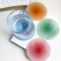 Sous-verre de tasse à café de thé de couleur de logo d'impression personnalisée isolation thermique napperons acryliques clairs couleur dégradée sous-verre acrylique rond