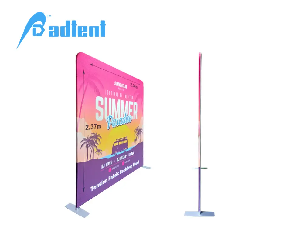 Custom Picture Outdoor Advertising Party Exhibition Background Tension Fabric Wall Portable Banner Display Stand