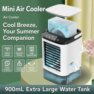 Mini Enfriador de Aire Recargable de 12W, 3 Velocidades, Evaporativo, 2 Niveles de Nebulización, Ventilador Personal Portátil de Escritorio, Alimentado por USB, con Luz, para Auto - Product Image 1