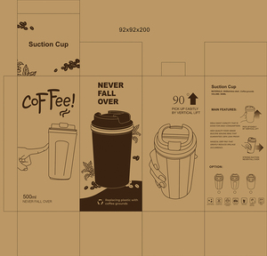 Thermos en acier inoxydable à double paroi avec ventouse 350 ml 500 ml Tasse à café fonctionnelle Tasse de voyage antidérapante avec couvercle - Product Image 5