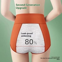 Culottes Menstruelles Écologiques pour Femmes en Coton Anti-Fuite, Style Quotidien, Motif Uni, Type Bikini