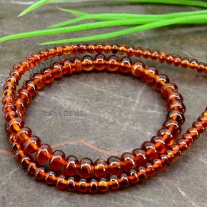 Hessonite Rondelle รูปร่างธรรมดาลูกปัดขัดอัญมณีหลวมทำสร้อยคอขายส่งราคาต่อเส้นใยธรรมชาติ - Product Image 1