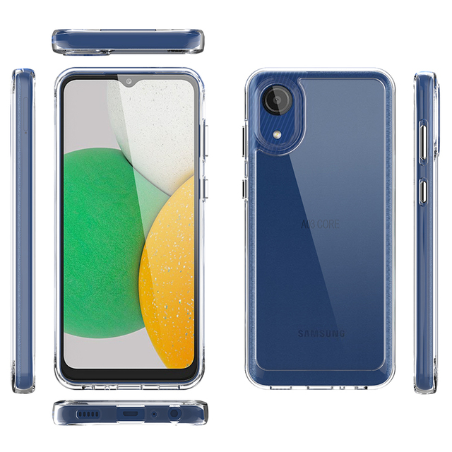 Mobile Phone Case for Samsung Galaxy A03 Core A02 A01 TPU PC Case Acrylic Clear Back Cover for Samsung A02S