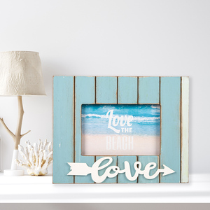 Trắng đau khổ gỗ khung ảnh handmade ven biển Cát Hải lý hình ảnh khung cho bàn hoặc tường treo cho kỳ nghỉ hè - Product Image 1