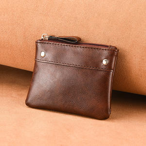 Yeni Kısa Cüzdan İnce Düz Renk PU Dikdörtgen Mini Fermuarlı Kartlık Avrupa Amerikan Retro Bozuk Para Cüzdanı Erkekler İçin - Product Image 4