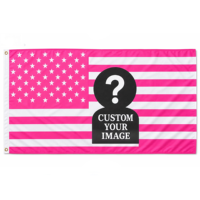 Drapeau américain rose personnalisé pour campagne, bannière double face 3x5 pieds, décoration extérieure, maison, événement, fête, signalétique