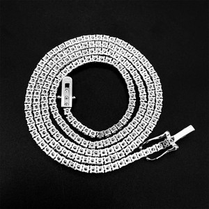 Collana Tennis Hip Hop 5mm in <span class=keywords><strong>Argento</strong></span> Sterling S925, Moissanite Scintillante 2mm 3mm 4mm, Regalo di Nozze, Catena Placcata Oro 18K - Product Image 2