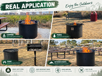 Brazier en acier pour camping-cars et sites de loisirs en plein air, idéal pour les zones de récréation en parc