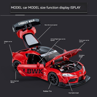Modèle de voiture miniature en métal 1:22 3000GT Supra Supercar avec son et lumière, jouet de voiture en métal à rétrofriction