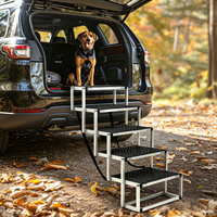 Escalier pliable en acier pour chien et chat, surface large antidérapante, escalier portable pour animaux de compagnie pour SUV/camion (capacité 50 kg)