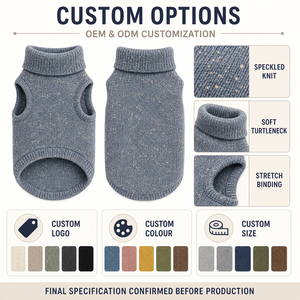 Turtleneck Heathered Small Dog Sweaters Sleeveless Knit Pet Vest Slim Fit For Italian <b>Greyhound</b> Winter Casual Outfit - Product Image 2