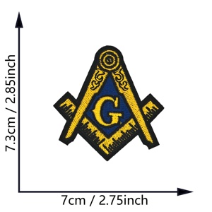 Freemasonry biểu tượng miễn phí và chấp nhận thêu sắt trên Twill <span class=keywords><strong>masonic</strong></span> các bản vá lỗi - Product Image 3