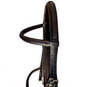 บังเหียนหนังสำหรับขี่ม้าแบบ Crank Dressage พร้อมแผ่นรองศีรษะและสายรัดแบบ Flash |   บังเหียนม้าแบบนุ่มพิเศษพร้อมที่เก็บสายรัด - Product Image 1