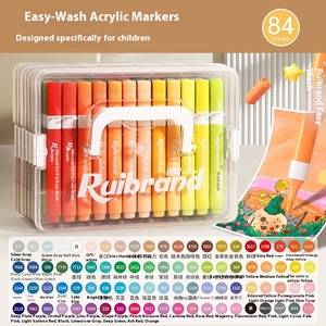 120 couleur <span class=keywords><strong>facile</strong></span> lavable acrylique Art marqueur enfants Non toxique <span class=keywords><strong>aquarelle</strong></span> stylo ensemble double face écriture Triangle bâton pinceau - Product Image 2