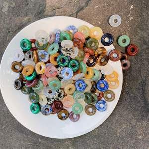 Grand trou pierre naturelle oeil de tigre Malachite Turquoise opale <span class=keywords><strong>boulier</strong></span> perles pour bricolage collier fabrication de bracelets - Product Image 2