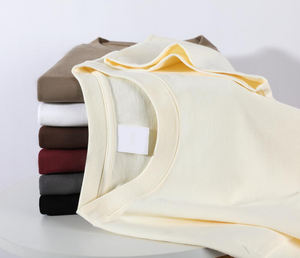 T-shirts personnalisés en coton 300 g/m² pour hommes, col rond, décontractés, à manches courtes, épaules tombantes, T-shirts surdimensionnés pour hommes, T-shirt lourd - Product Image 2