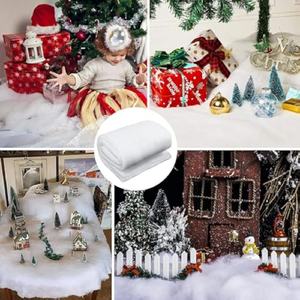 <span class=keywords><strong>Manta</strong></span> de nieve blanca ultrarrealista de 0,4x3m | Decoración navideña esponjosa para árbol de Navidad, hogar, escaparate y evento - Product Image 4