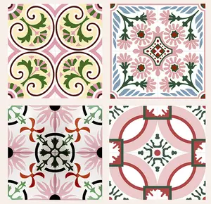 Longstar 2024 Azulejos de mármore rosa fosco estilo marroquino 300*300 resistente a derrapagem para paredes e pisos