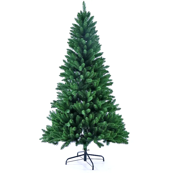 उच्च गुणवत्ता क्लासिक तह धातु ब्रैकेट 6 फीट गहरे हरे रंग की पाइन सुई pvc क्रिसमस ट्री एन्क्रिप्शन क्लासिक कृत्रिम पेड़