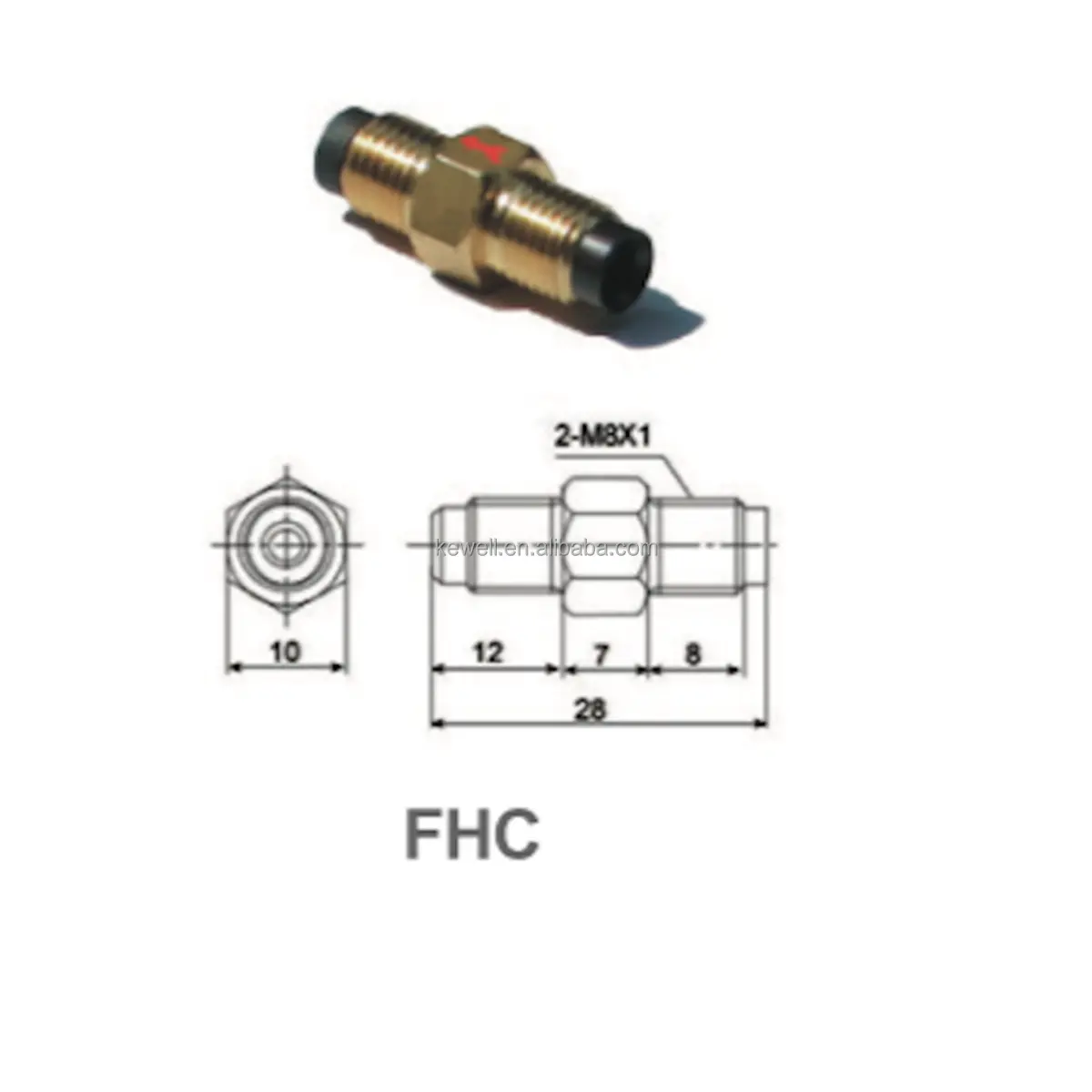 FHC Lubrificante Oil Flow Meter Pipe Meter Unidades Quantitative Injector Pipe Fitting Óleo ou Restritor Proporcional Rod