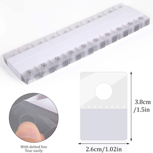 Ücretsiz örnek şeffaf plastik 1.3 X0.9 inç yuvarlak delik asılı etiketleri perakende ekran için yapışkan asılı sekmeler küçük ürün ambalajı - Product Image 3