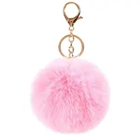 13cm Luxury Large Soft Real Fox Fur Ball Key Chains Fluffy Pompom