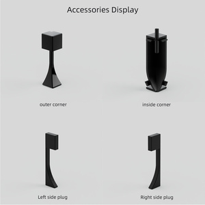 Battiscopa a LED in alluminio nero con battiscopa a muro con illuminazione a muro accessori per pavimenti in strisce di profilo in alluminio - Product Image 6