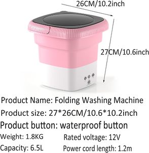 Machine à laver miniature pliable, stable, durable et de haute qualité, idéale pour gagner de la place - Product Image 6