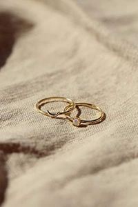 Juego de anillos de pareja de pulgar de <span class=keywords><strong>Luna</strong></span> y sol chapados en oro de Plata de Ley 925 para mujer - Product Image 4