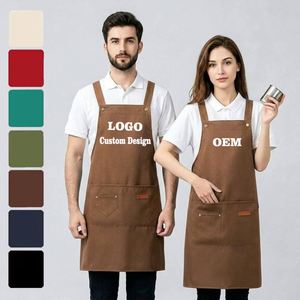 Customized Personality Logo Restaurant Cafes Cleaning Chef <b>Kitchen</b> <b>Aprons</b> with Pocket for Barber Reusable Durable Eco-Friendly - Product Image 1