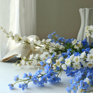 زهرة بنفسجية اصطناعية عالية الجودة واقعية بلون وردي طويلة بساق واحدة بطول 86 سم للديكور المنزلي وترتيب الزهور في المزهريات - Product Image 5