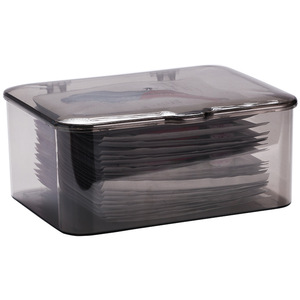 Caja de almacenamiento de cosméticos de acrílico transparente, gran capacidad, con tapa, organizador de mascarillas a prueba de polvo para maquillaje y artículos varios - Product Image 4