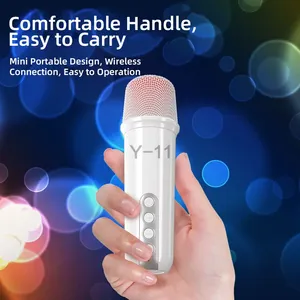 Y11 Portable Party Speaker with Wireless Microphone Outdoor <strong>Karaoke</strong> <strong>Mixer</strong> Blue Tooth Speakers with Atmosphere LED Light - Product Image 6