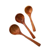 Style japonais Diverses cuillères en bois pour nouilles Ramen Cuillères à soupe chinoises en bois incurvées avec logo personnalisé Ensemble de louches en bois