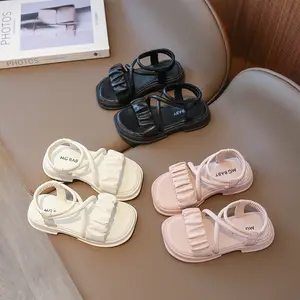 Sandal anak perempuan anti selip, sandal pantai anak perempuan, sepatu sol karet lembut, sandal anak perempuan, Musim Panas 2024